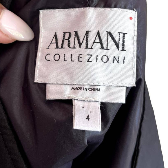 Armani Collezioni Black Asymmetric Close Blazer Jacket Italian Size 40 US 4 EUC - Picture 5 of 9
